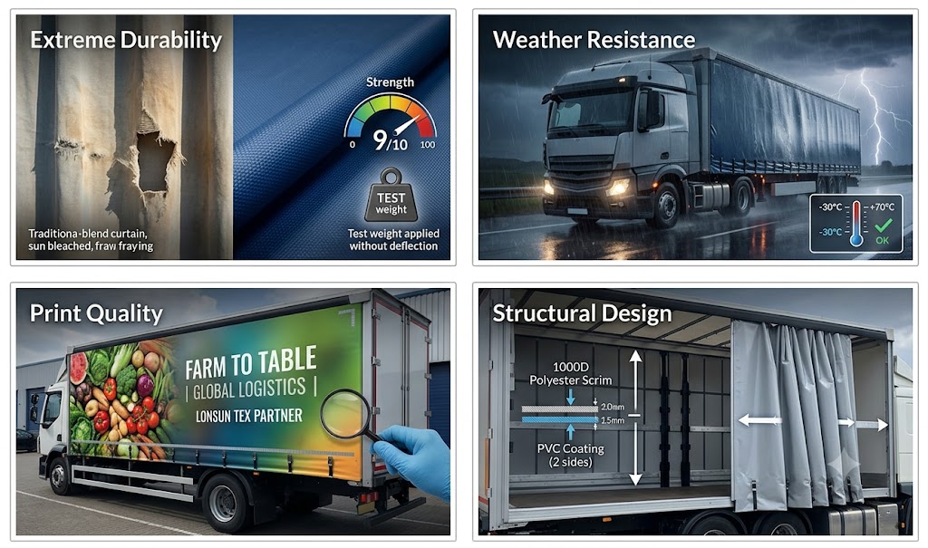 HighTenacity 1000D Truck Side Curtain Fabric