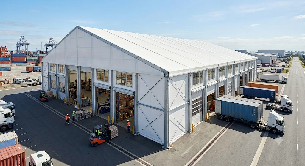 Lonsun Tex Modular Pvc Flexible Warehouse Tent For Industrial Logistics And Storage
