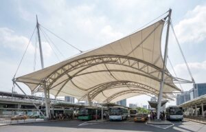 Modern Tensile Membrane Structure Shelter For Public Transportation Facilities And Bus Stations By Lonsun Tex.