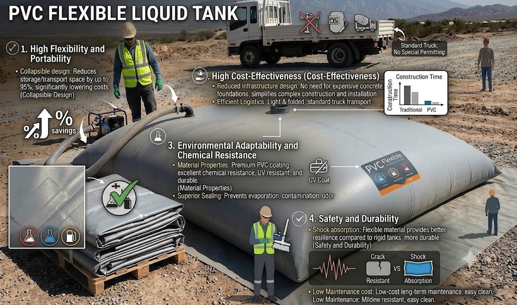 Lonsun Tex Pvc Flexible Liquid Tank For Industrial Fluid Storage