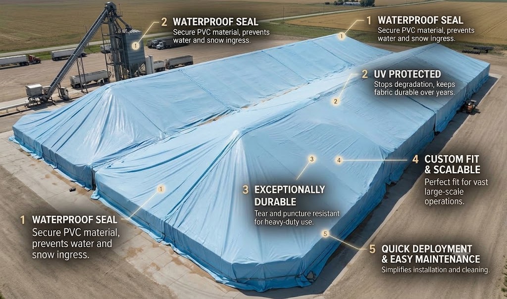 Pvc Grain Bunker Covers For Agricultural Commodity Storage