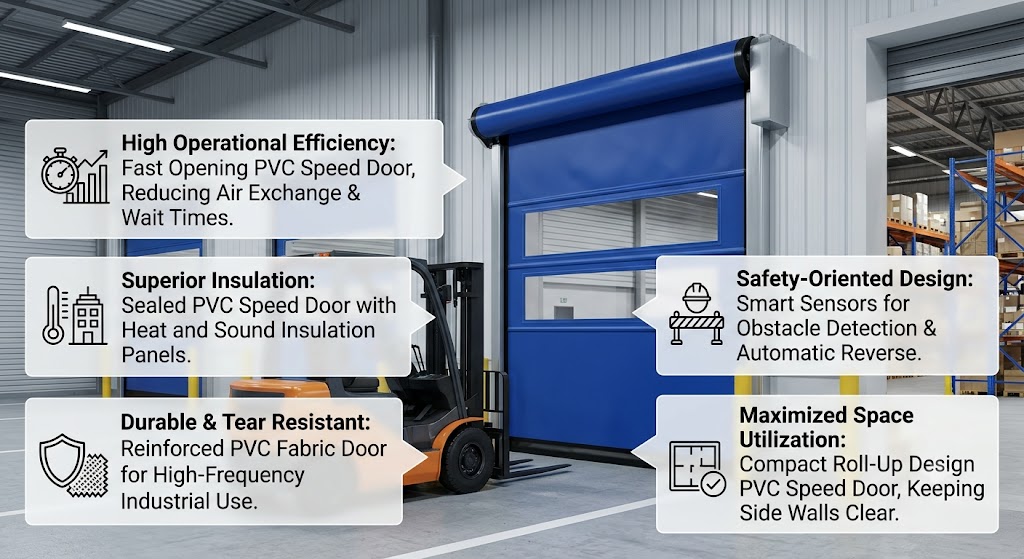 Industrial Pvc Coated Fabric Speed Door Providing Rapid Access And Environmental Control