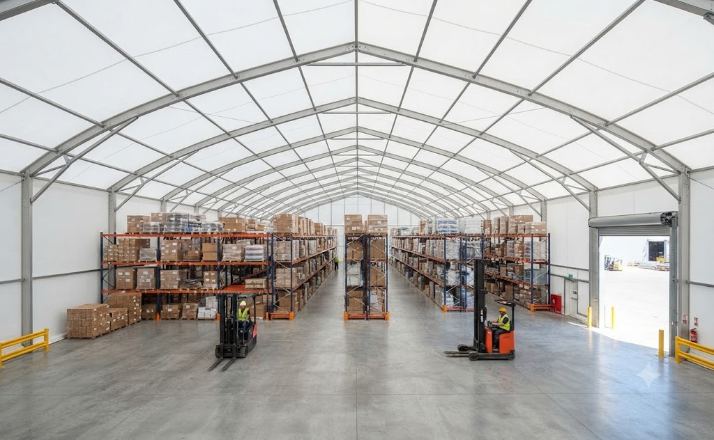 Industrial Storage Tent ClearSpan Interior