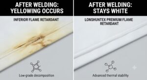 White Tarpaulin Welding Yellowing