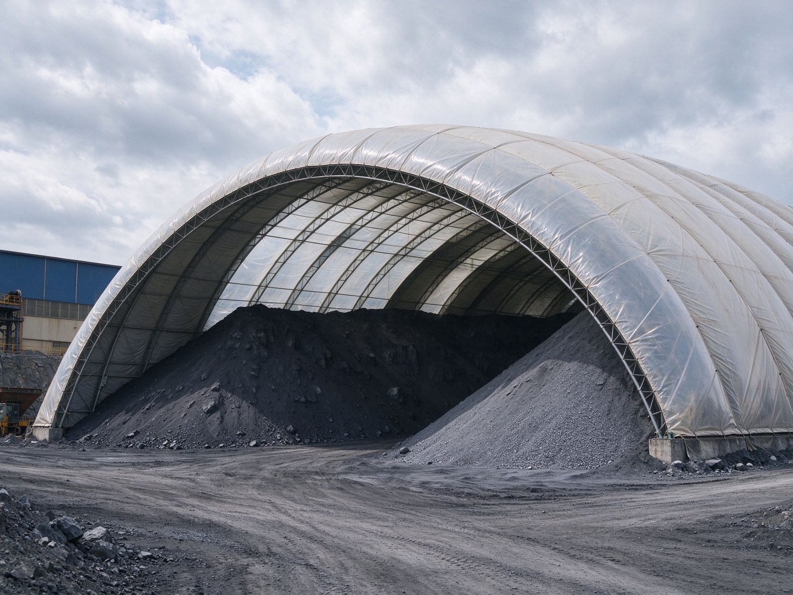 Pvc Mining Storage Fabric Dome Shelter Covering Ore Piles